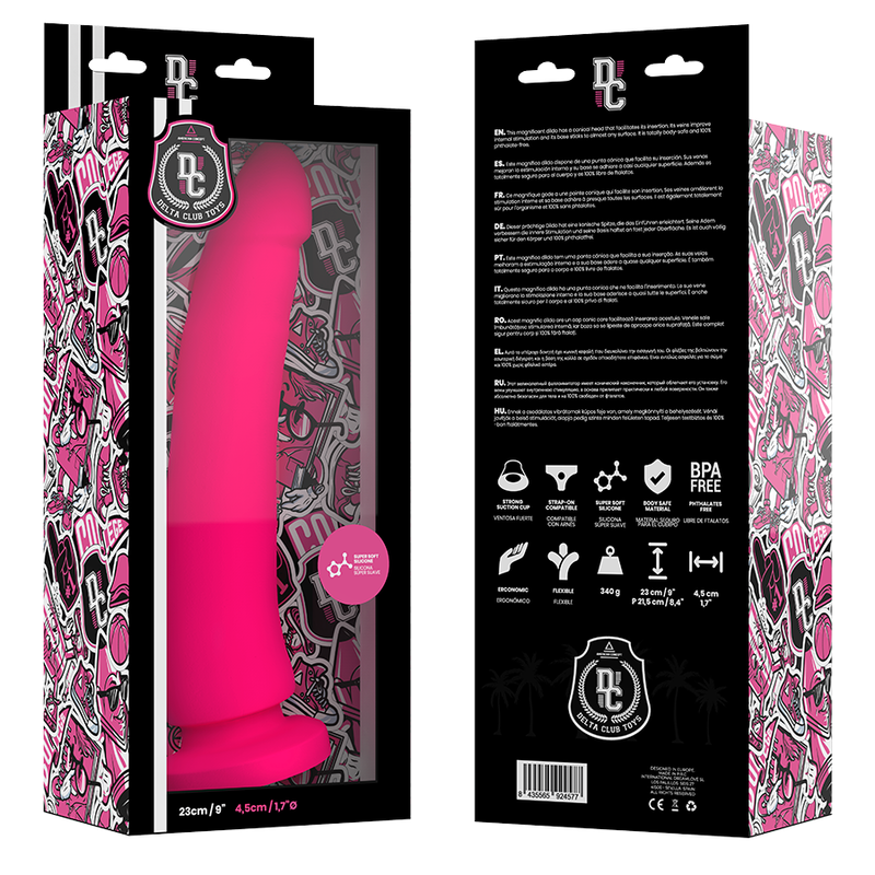 DELTA CLUB - JOUETS DILDO ROSE EN SILICONE MÉDICAL 23 CM -O- 4,5 CM