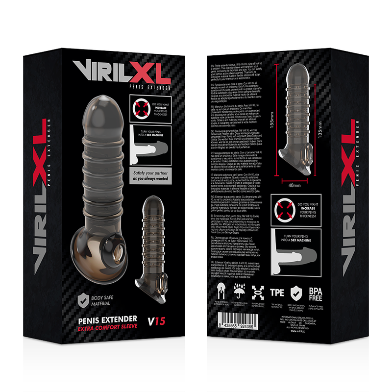 VIRILXL - ALLONGEUR DE PÉNIS ET GAINE V15 NOIR