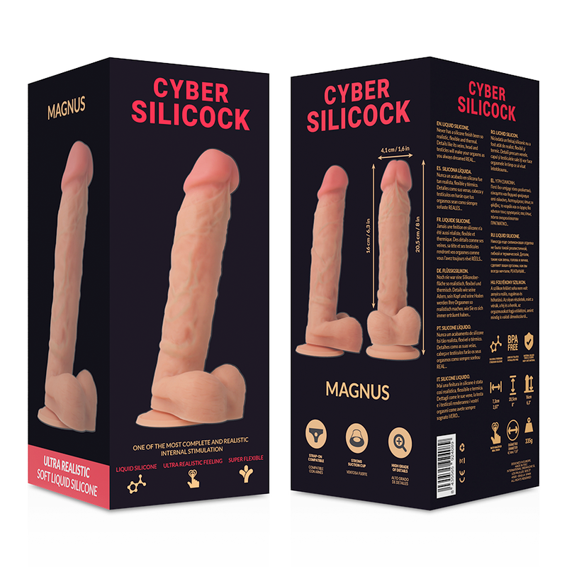 CYBER SILICOCK - GODE EN SILICONE LIQUIDE ULTRA-RÉALISTE ET DOUX 20,5 CM -Ø- 4,1 CM