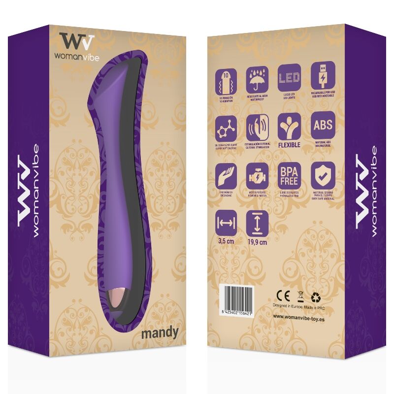 WOMANVIBE - MANDY VIBROMASSEUR SILICONE RECHARGEABLE POINT "K"