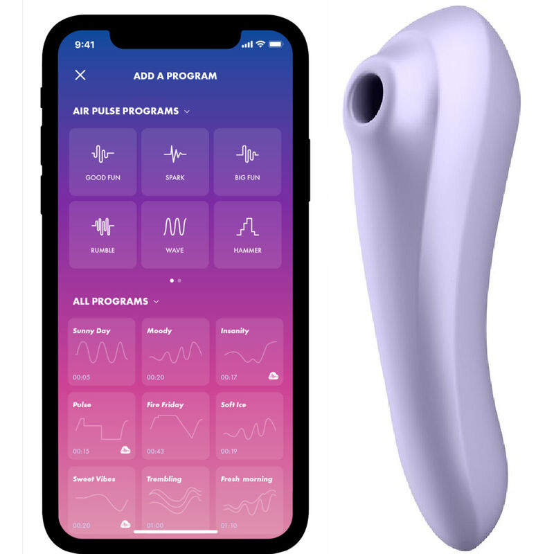 SATISFYER - VIBREUR À IMPULSIONS D'AIR DOUBLE PLAISIR MAUVE