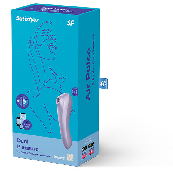 SATISFYER - VIBREUR À IMPULSIONS D'AIR DOUBLE PLAISIR MAUVE
