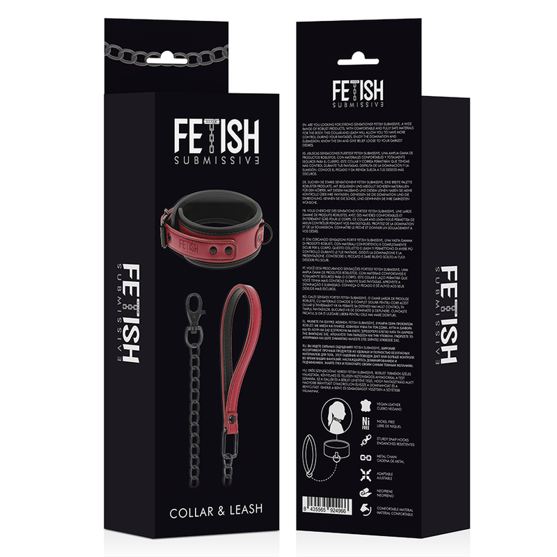 FETISH SOUMISSE DARK ROOM - COLLIER CHAÎNE AVEC DOUBLURE NÉOPRÈNE