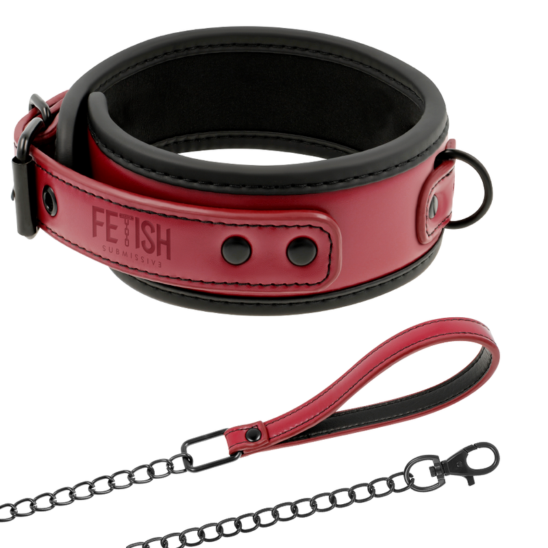 FETISH SOUMISSE DARK ROOM - COLLIER CHAÎNE AVEC DOUBLURE NÉOPRÈNE