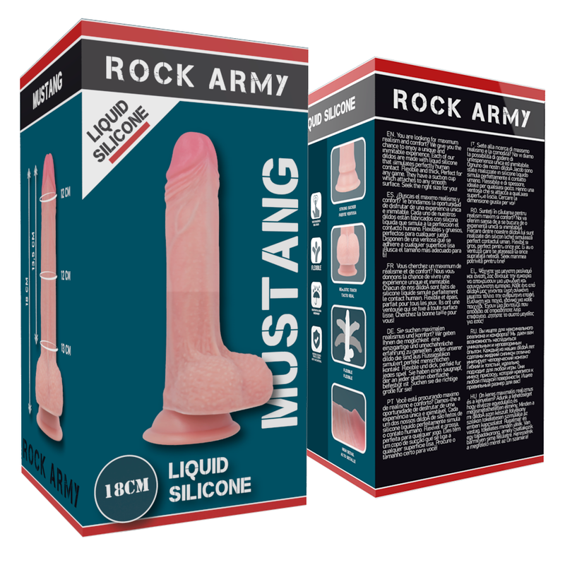ROCKARMY - HARNAIS + SILICONE LIQUIDE PREMIUM MUSTANG RÉALISTE 18 CM -O- 4.14 CM