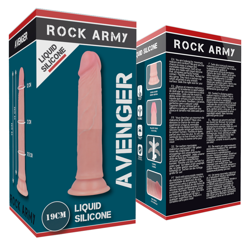 ROCKARMY - HARNAIS + GODEMICHET SILICONE LIQUIDE PREMIUM AVENGER 19 CM -O- 3.98 CM