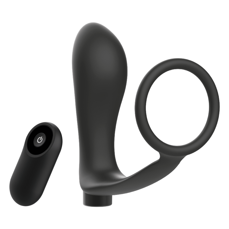 ADDICTED TOYS - ANNEAU PÉNIEN TÉLÉCOMMANDÉ PLUG ANAL NOIR RECHARGEABLE