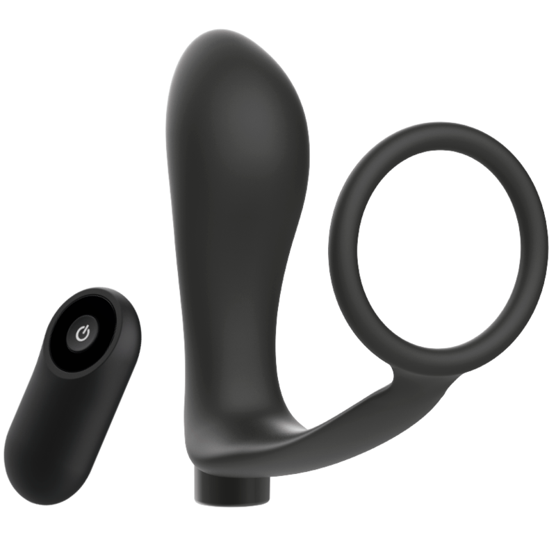 ADDICTED TOYS - ANNEAU PÉNIEN TÉLÉCOMMANDÉ PLUG ANAL NOIR RECHARGEABLE